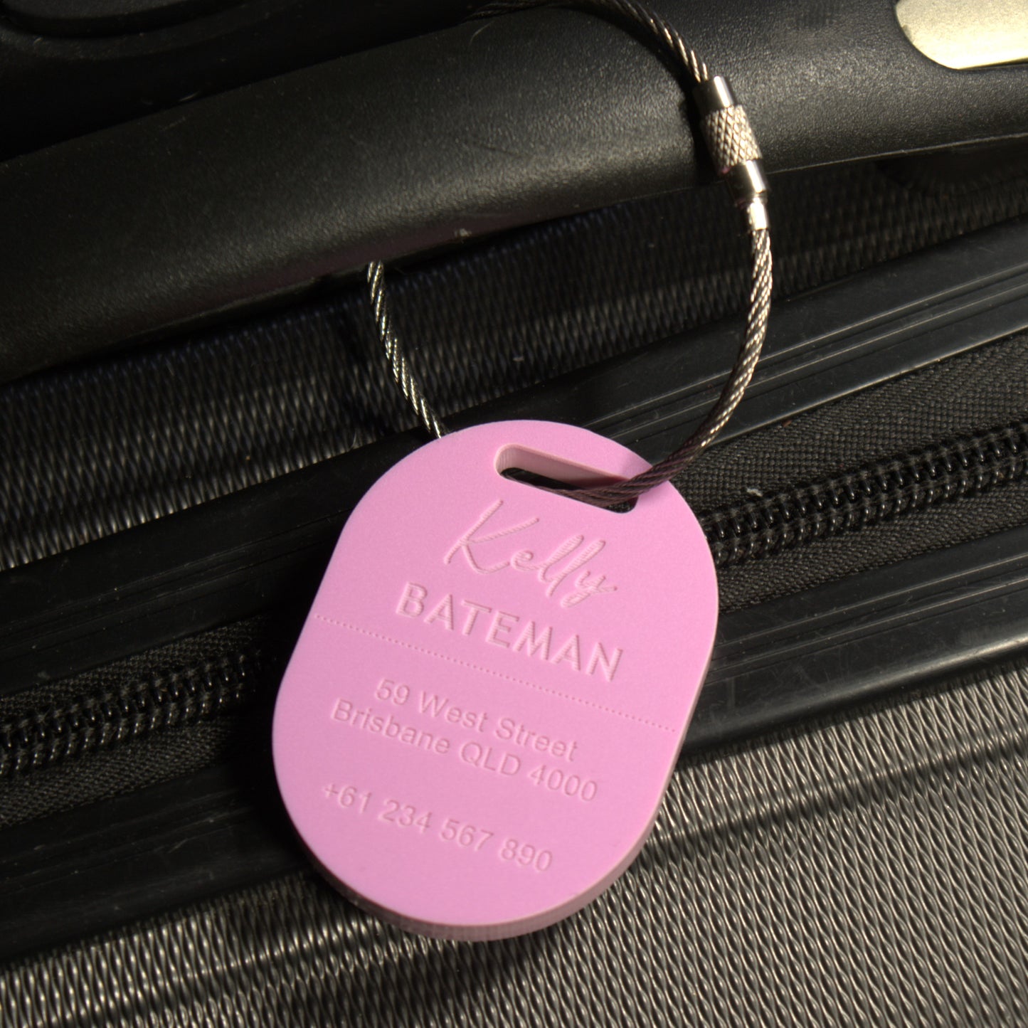 Custom Luggage Tag | Discrete | 6mm in Sour Grape | Personalized Luggage Tags | Wedding Placement Tags | Corporate Gift | Christmas Gift