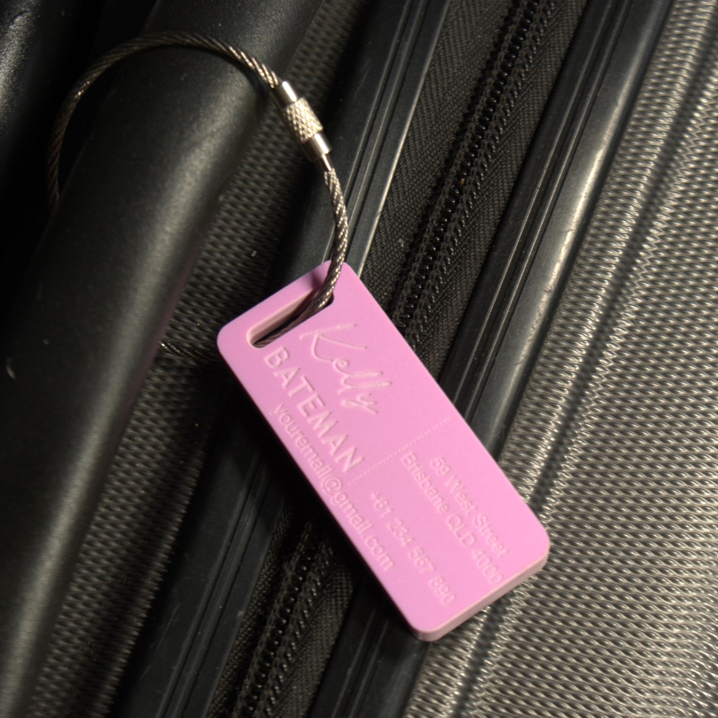 Custom Luggage Tag | Discrete | 6mm in Sour Grape | Personalized Luggage Tags | Wedding Placement Tags | Corporate Gift | Christmas Gift