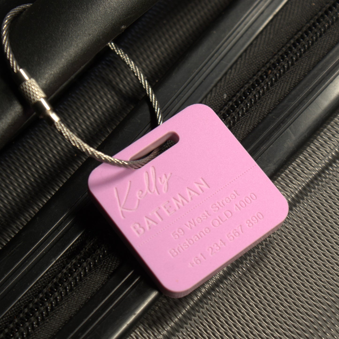 Custom Luggage Tag | Discrete | 6mm in Sour Grape | Personalized Luggage Tags | Wedding Placement Tags | Corporate Gift | Christmas Gift