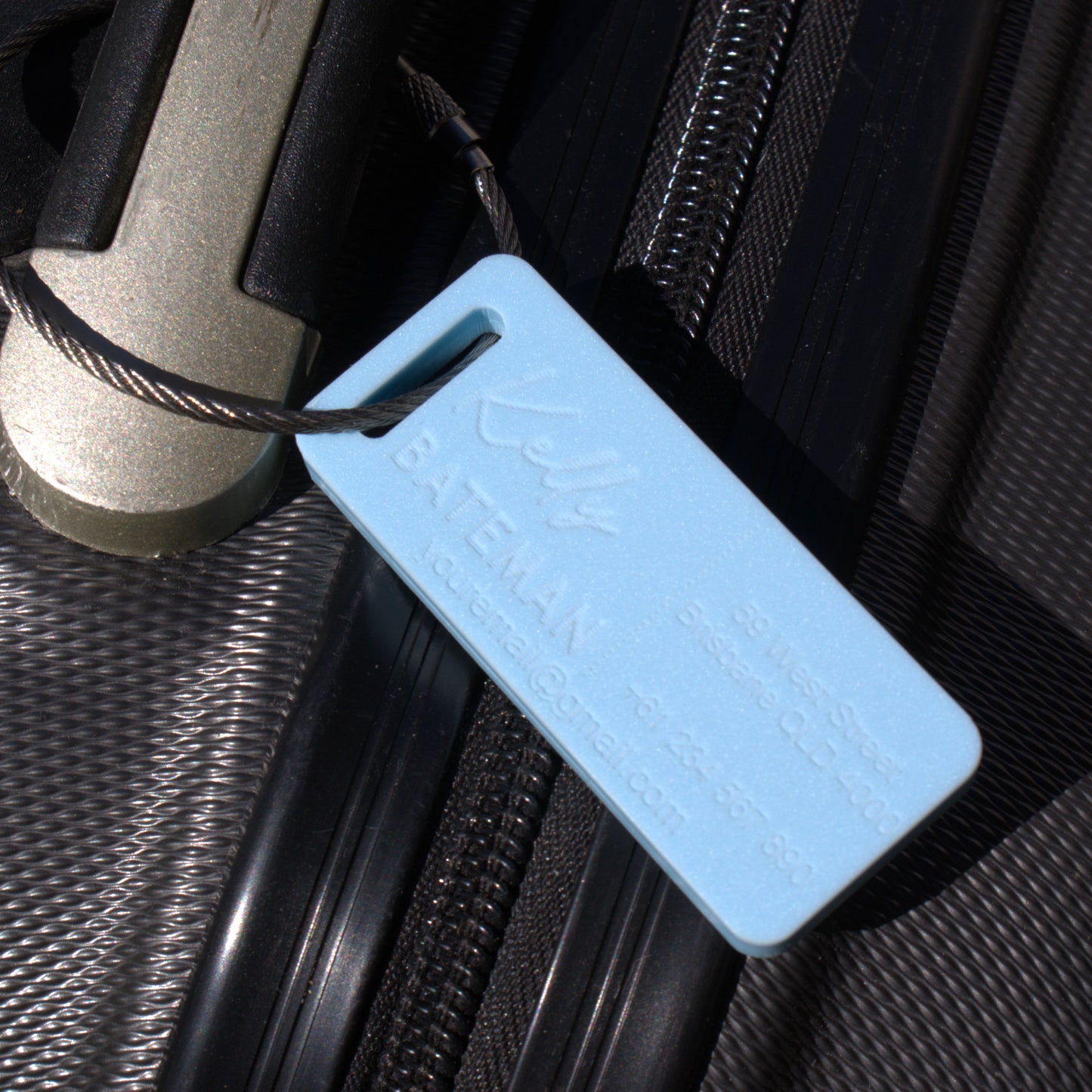 Custom Luggage Tag | Discrete | Tags 6mm Candy Floss Blue | Personalized Luggage Tags | Wedding Placement Tags | Christmas Gift