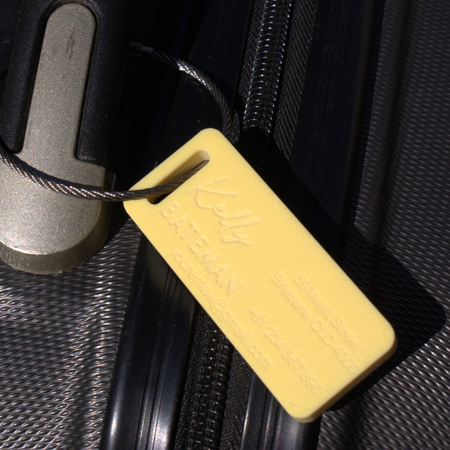 Custom Luggage Tag | Discrete | 6mm in Lemon Bonbon | Personalized Luggage Tags | Christmas Gift