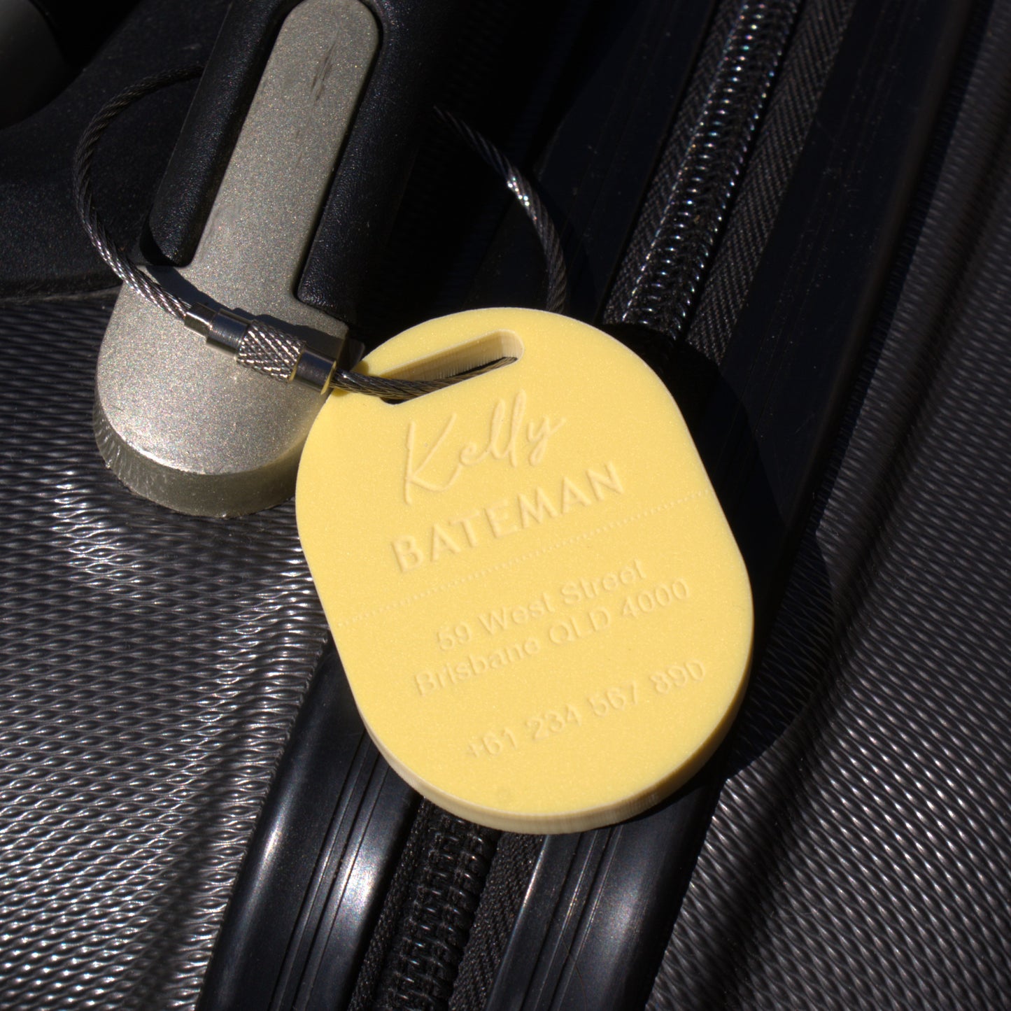 Custom Luggage Tag | Discrete | 6mm in Lemon Bonbon | Personalized Luggage Tags | Christmas Gift