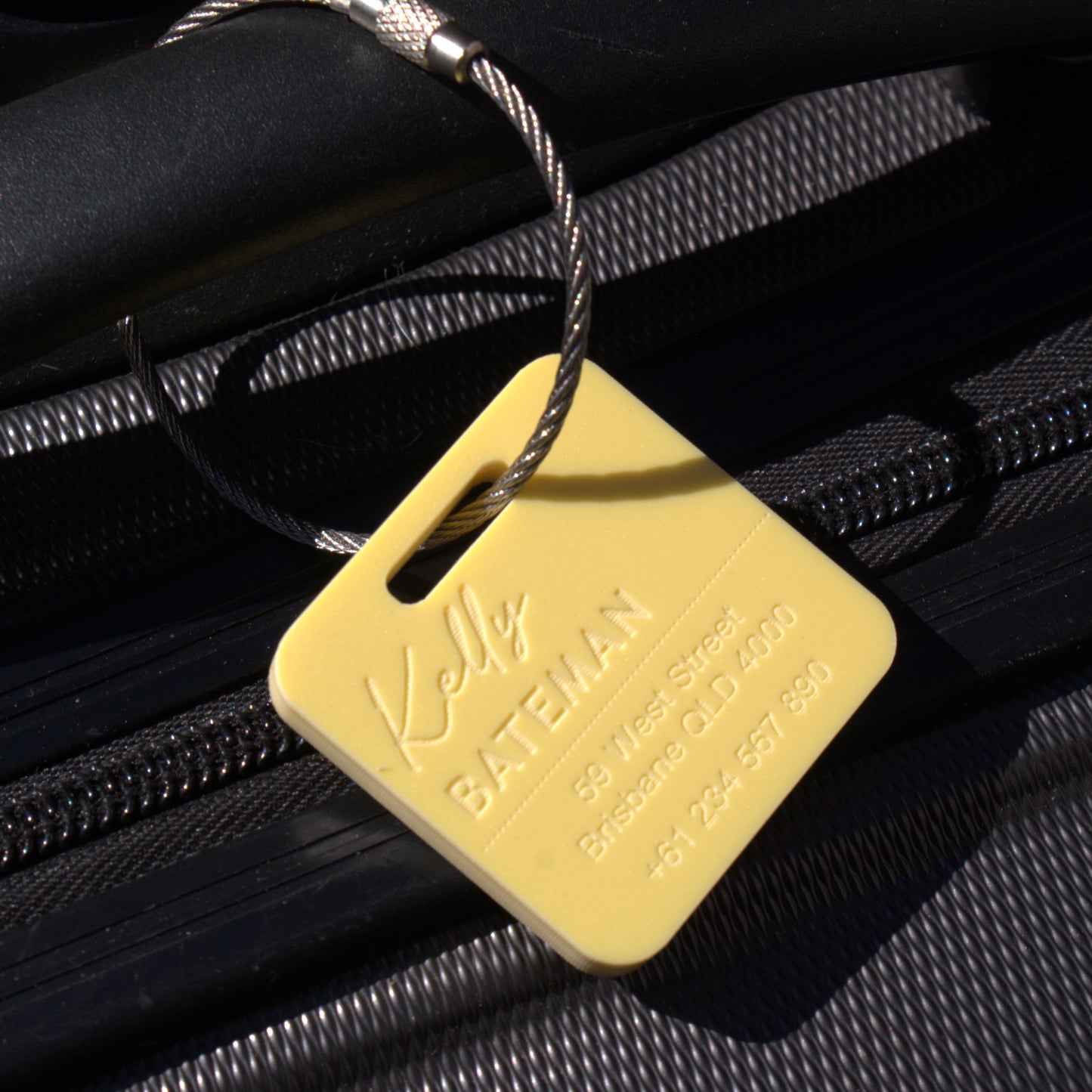 Custom Luggage Tag | Discrete | 6mm in Lemon Bonbon | Personalized Luggage Tags | Christmas Gift