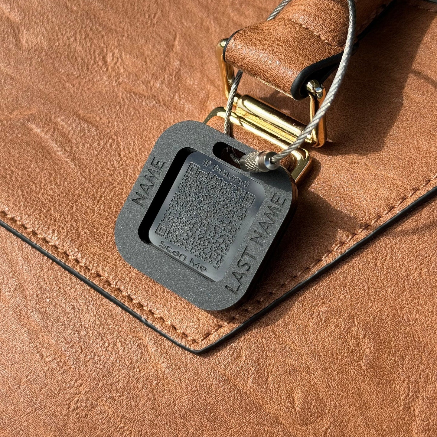 Custom Luggage Tag | QR Code | 6mm in Matte Black | Personalized Luggage Tags | Christmas Gift