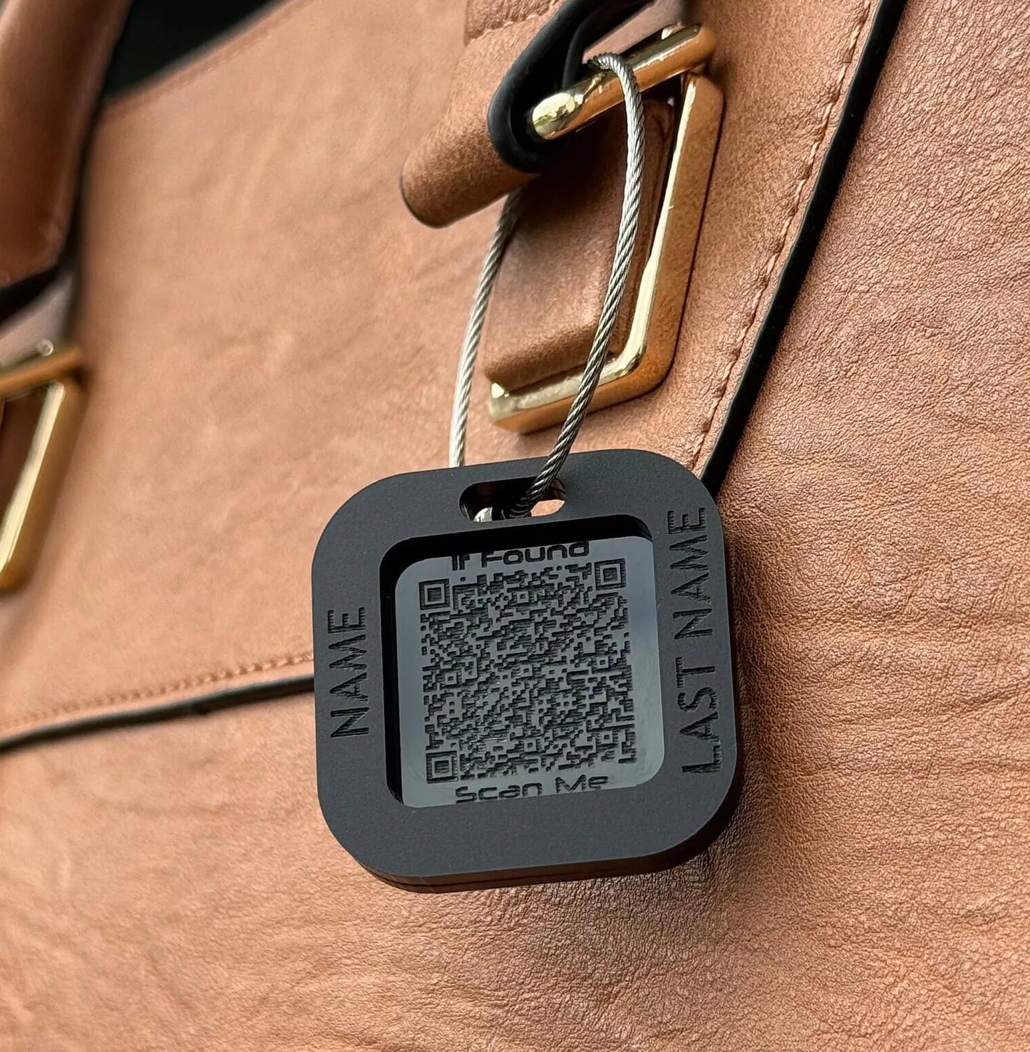 Custom Luggage Tag | QR Code | 6mm in Matte Black | Personalized Luggage Tags | Christmas Gift