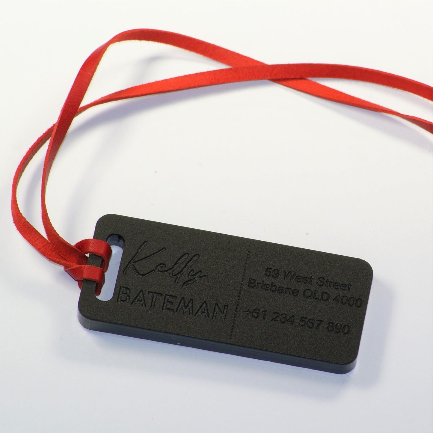 Custom Luggage Tag | Discrete | 6mm in Matte Black | Personalized Luggage Tags | Wedding Placement Tags | Corporate Gift | Christmas Gift