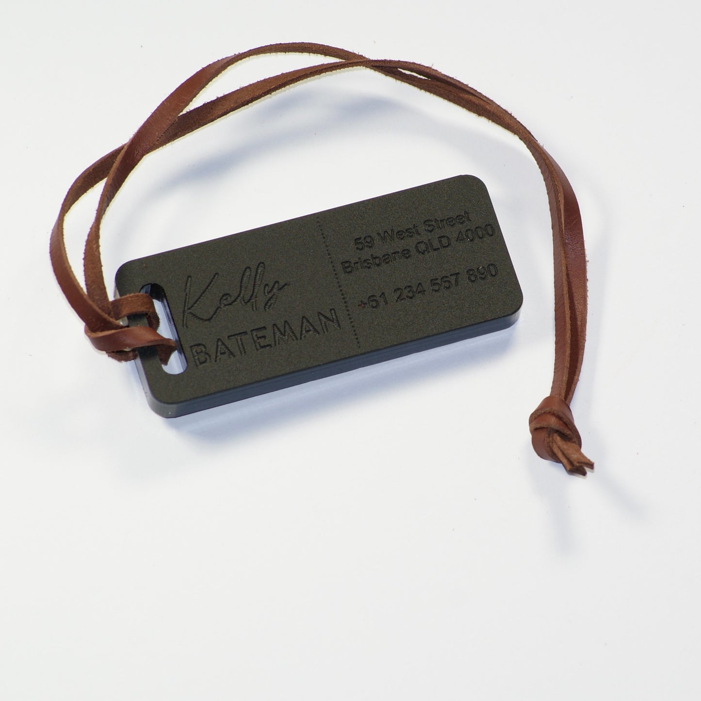 Custom Luggage Tag | Discrete | 6mm in Matte Black | Personalized Luggage Tags | Wedding Placement Tags | Corporate Gift | Christmas Gift