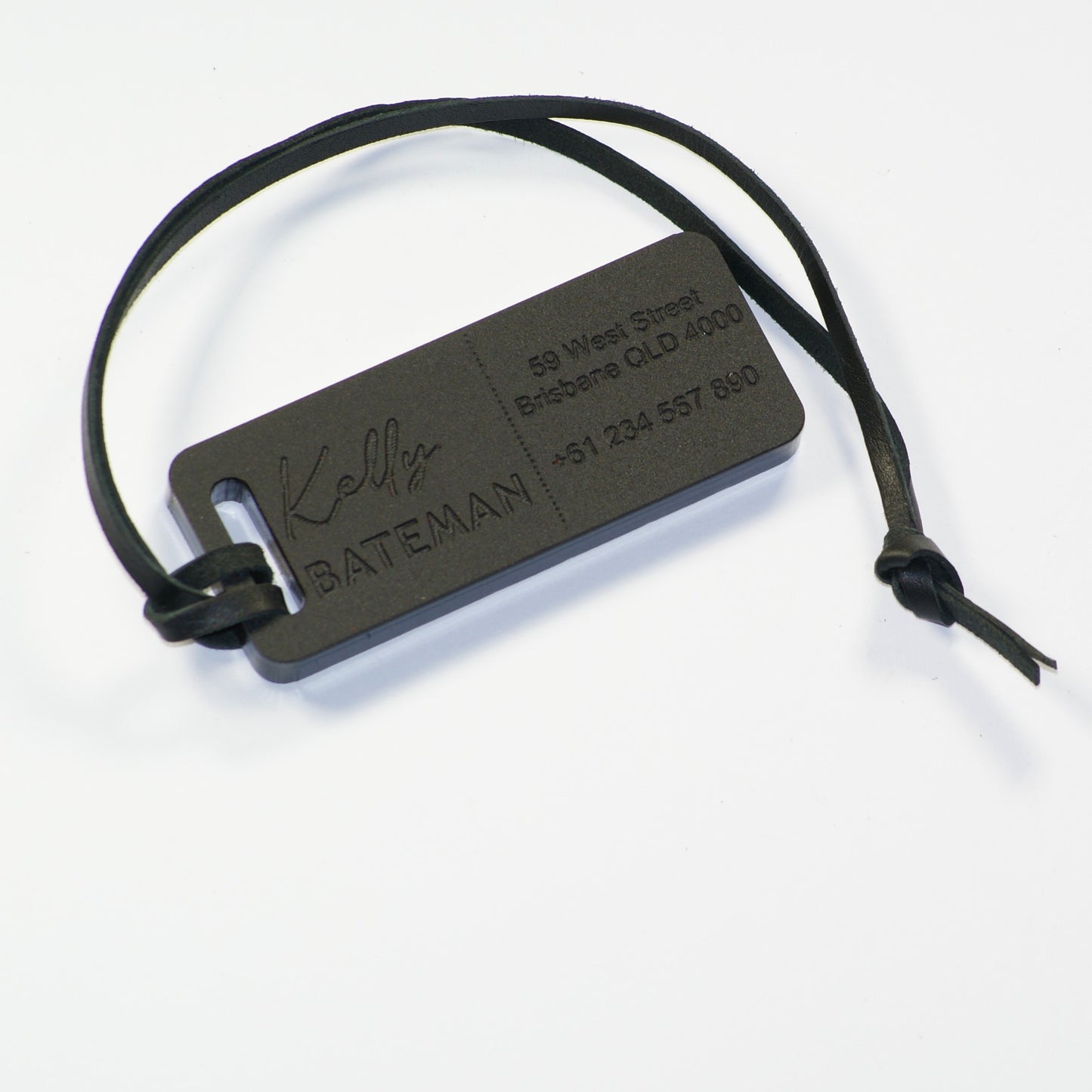 Custom Luggage Tag | Discrete | 6mm in Matte Black | Personalized Luggage Tags | Wedding Placement Tags | Corporate Gift | Christmas Gift