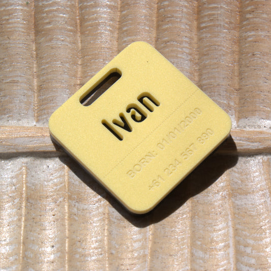 Custom Luggage Tag | Discrete |  6mm in Lemon Bonbon Two Tone | Personalized Luggage Tags | Christmas Gift