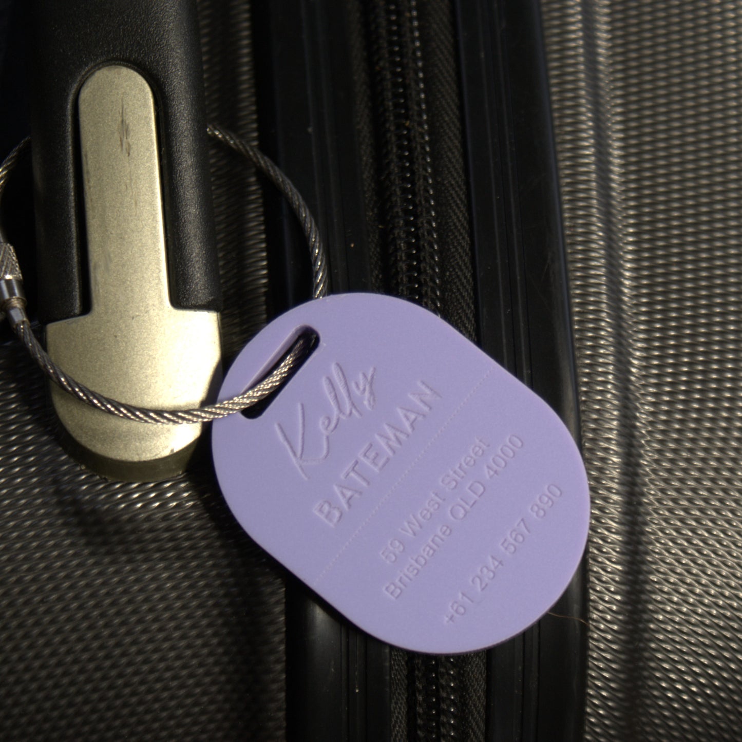 Custom Luggage Tag | Discrete |  6mm in Parma Violet | Personalized Luggage Tags | Wedding Placement Tags | Christmas Gift