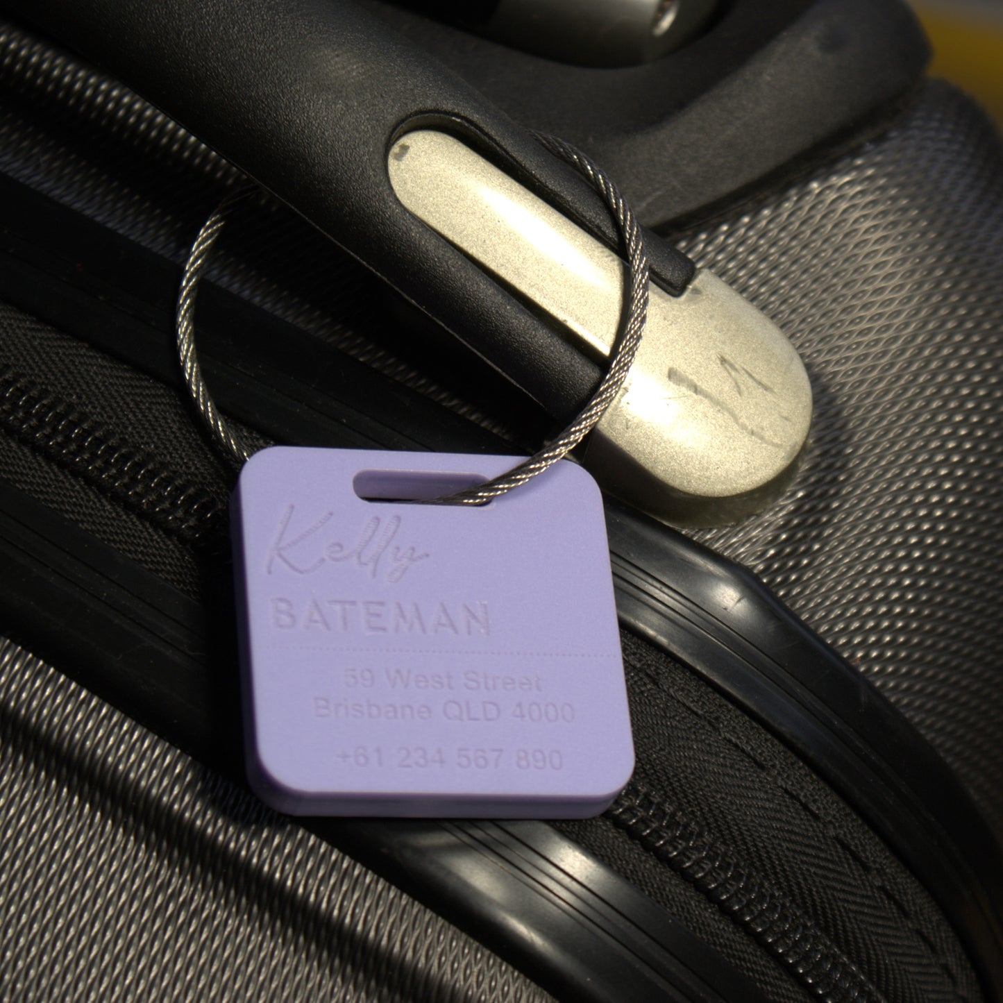 Custom Luggage Tag | Discrete |  6mm in Parma Violet | Personalized Luggage Tags | Wedding Placement Tags | Christmas Gift