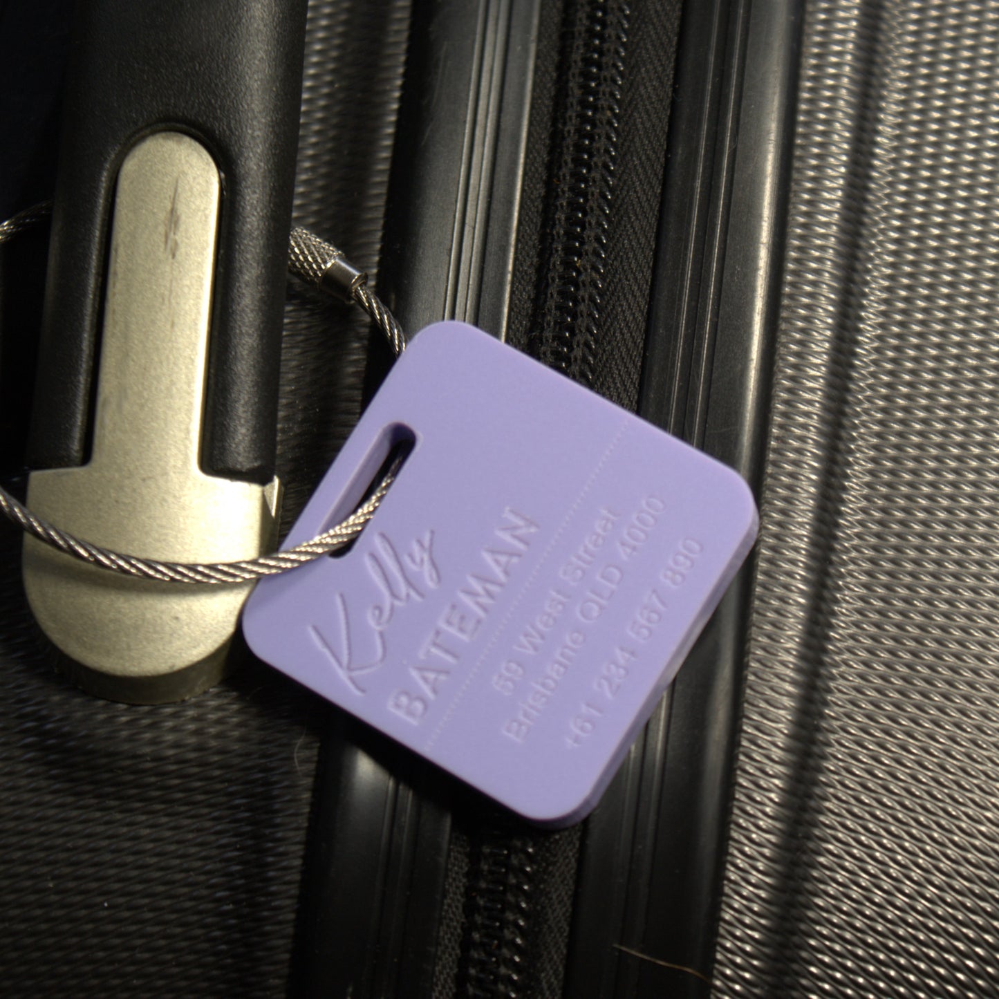 Custom Luggage Tag | Discrete |  6mm in Parma Violet | Personalized Luggage Tags | Wedding Placement Tags | Christmas Gift