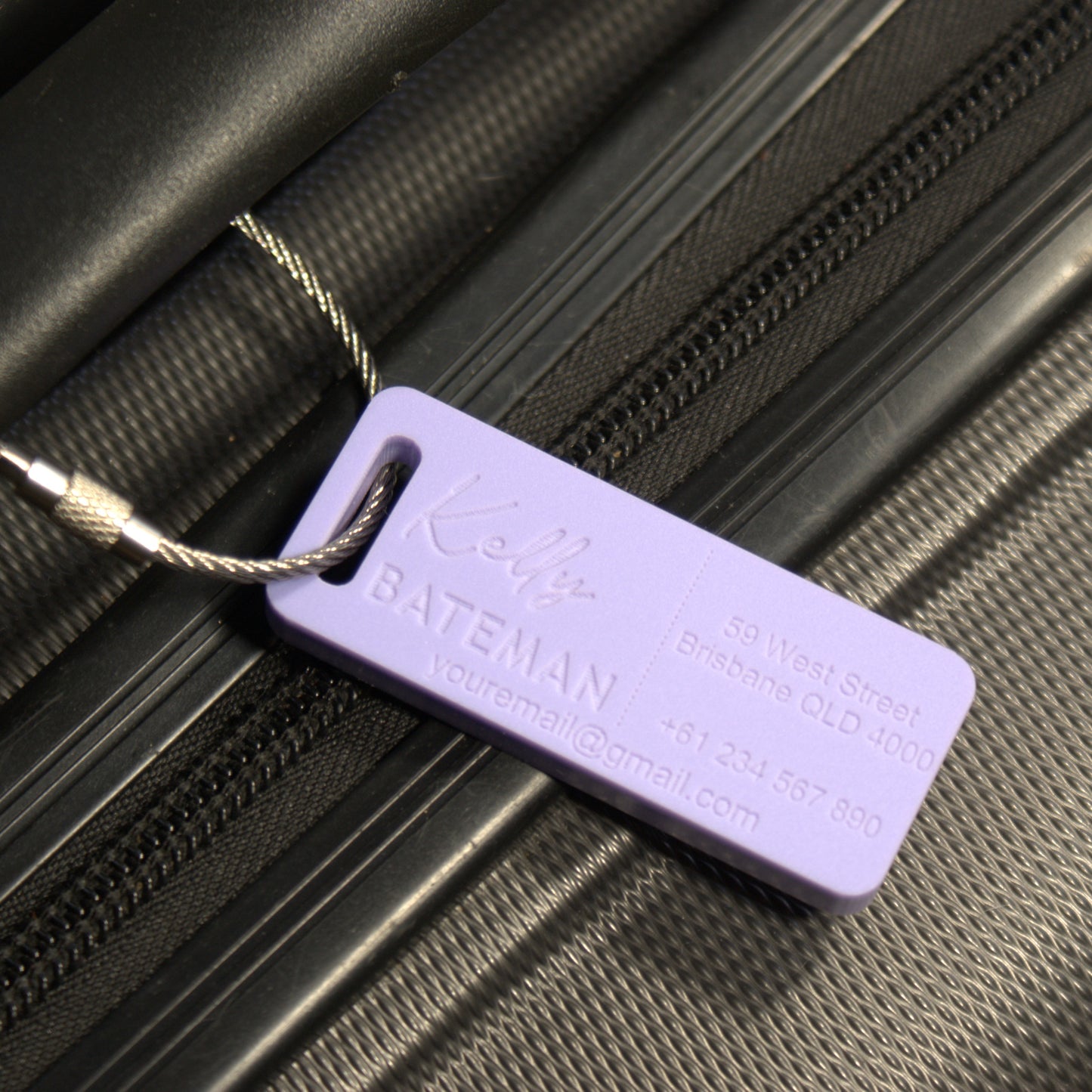 Custom Luggage Tag | Discrete |  6mm in Parma Violet | Personalized Luggage Tags | Wedding Placement Tags | Christmas Gift