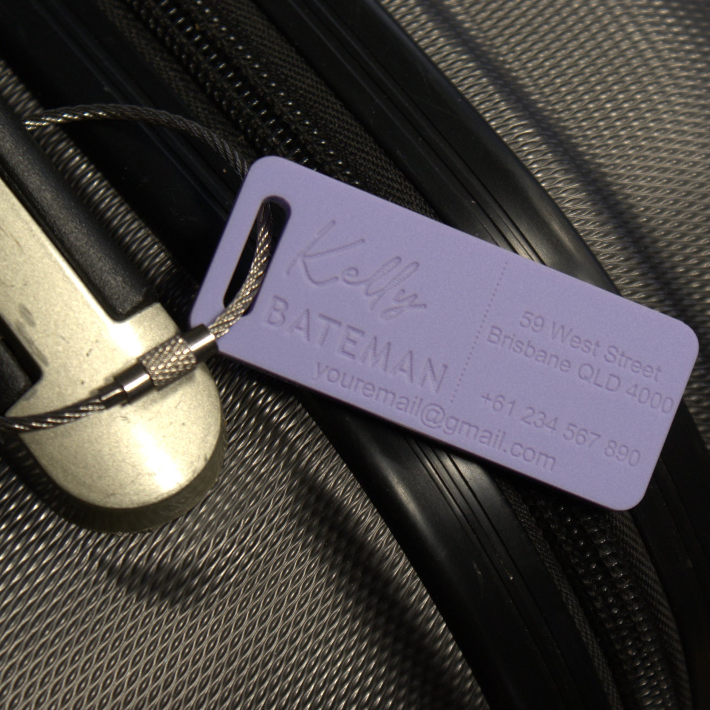 Custom Luggage Tag | Discrete |  6mm in Parma Violet | Personalized Luggage Tags | Wedding Placement Tags | Christmas Gift