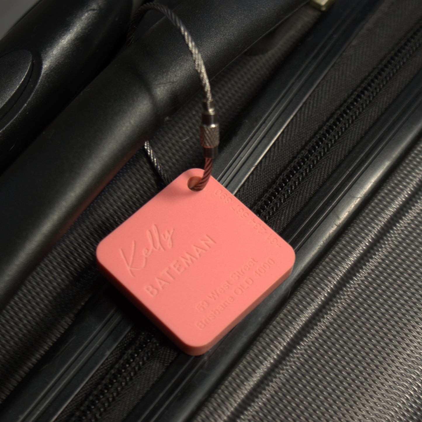 Custom Luggage Tag | Discrete |  6mm in Rasberry Sherbet | Personalized Luggage Tags | Wedding Placement Tags | Christmas Gift