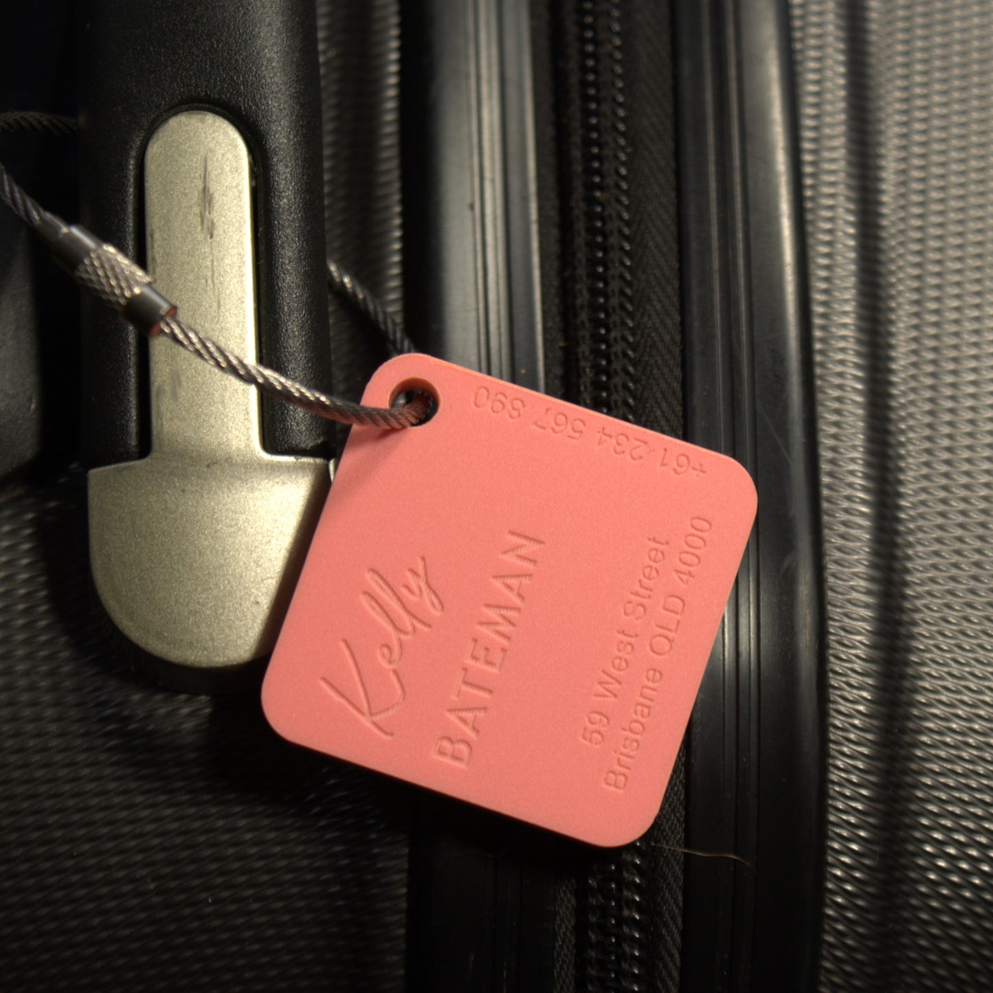 Custom Luggage Tag | Discrete |  6mm in Rasberry Sherbet | Personalized Luggage Tags | Wedding Placement Tags | Christmas Gift