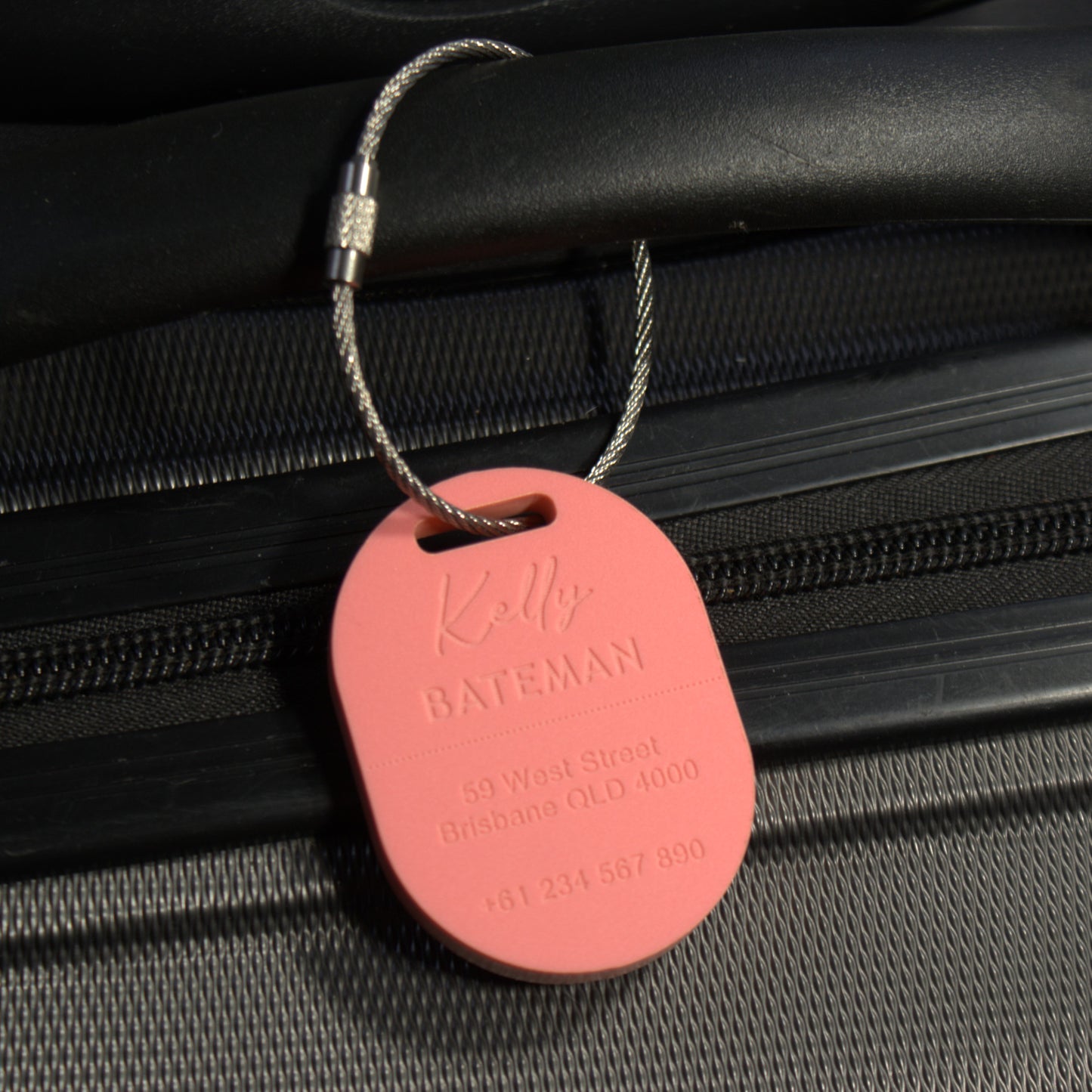 Custom Luggage Tag | Discrete |  6mm in Rasberry Sherbet | Personalized Luggage Tags | Wedding Placement Tags | Christmas Gift