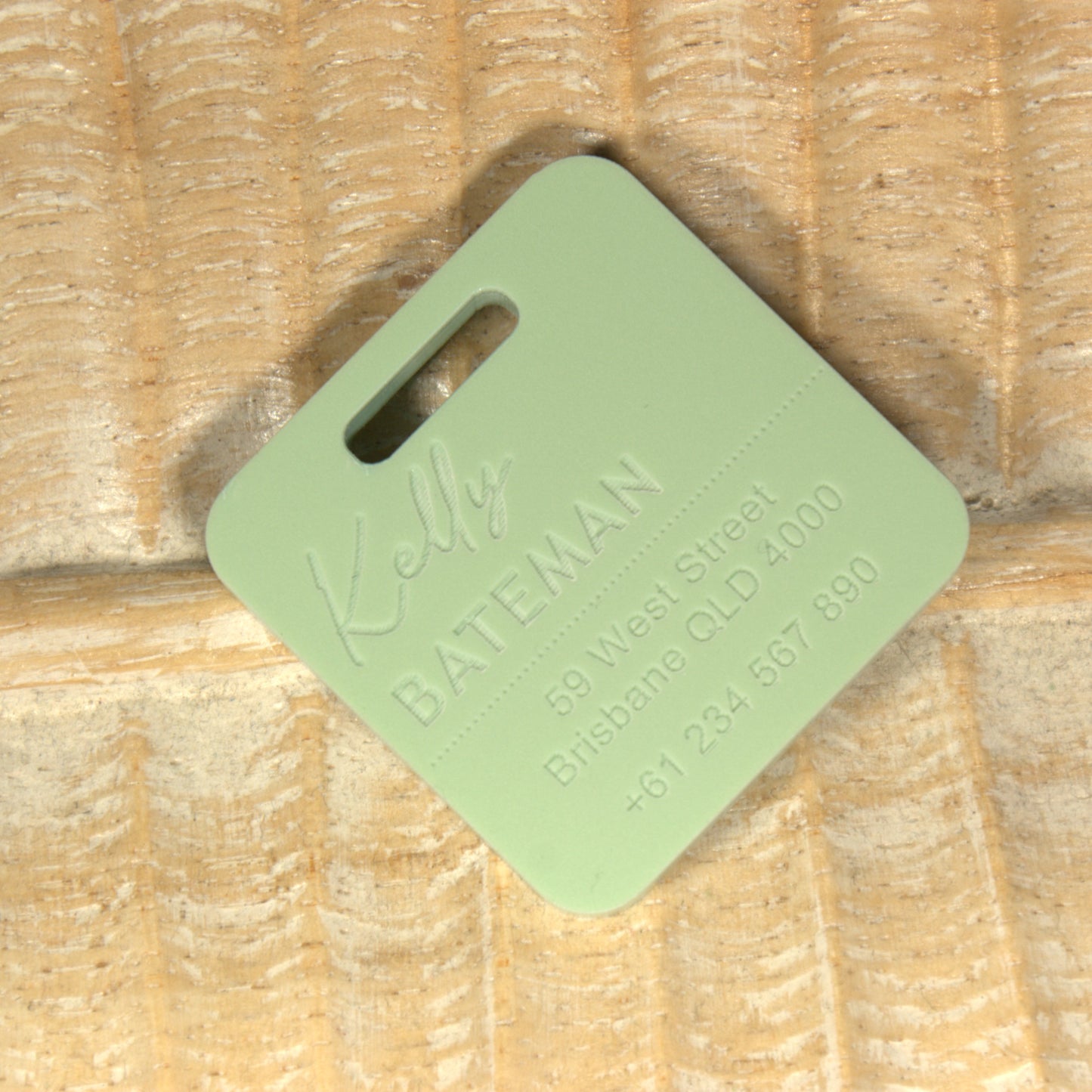 Custom Luggage Tag | Discrete |  6mm in Pistachio | Personalized Luggage Tags | Wedding Placement Tags | Christmas Gift