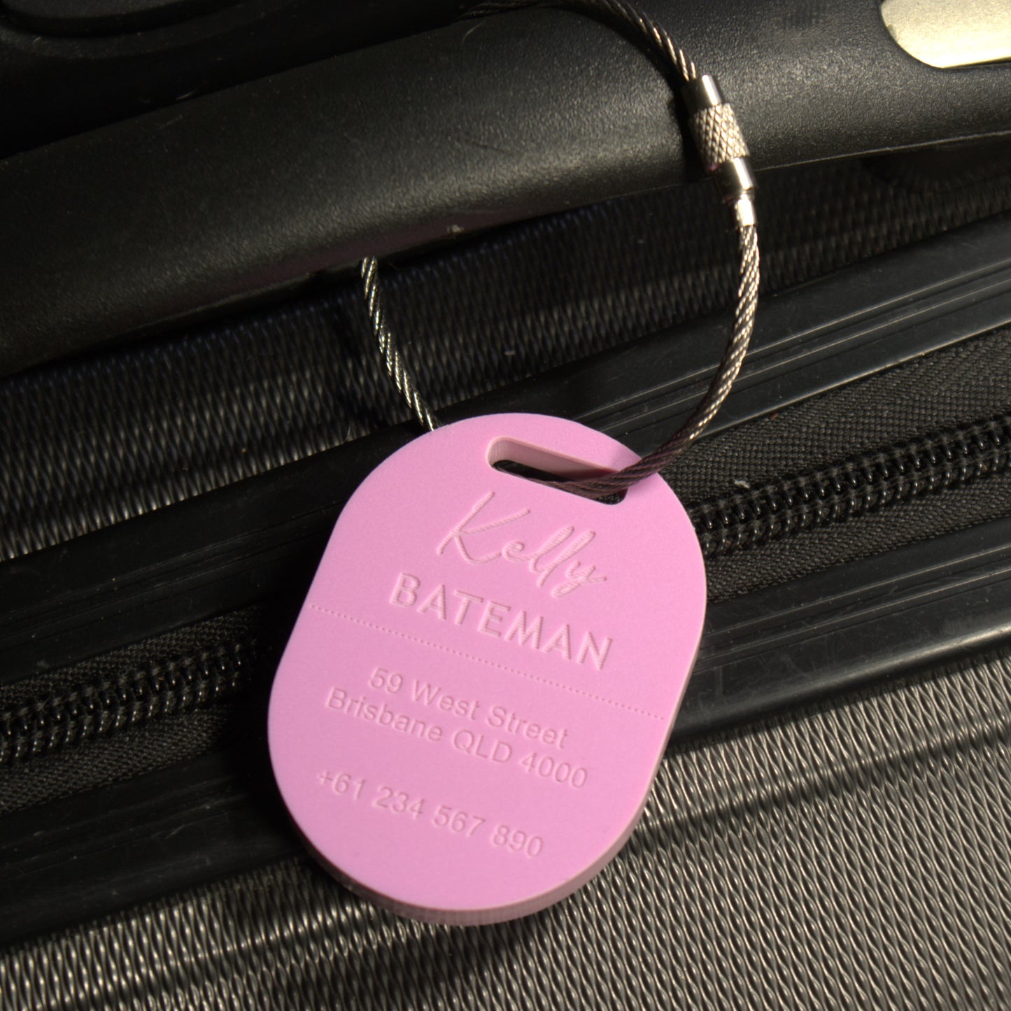 Custom Luggage Tag | Discrete |  6mm in Sour Grape | Personalized Luggage Tags | Wedding Placement Tags | Corporate Gift | Christmas Gift