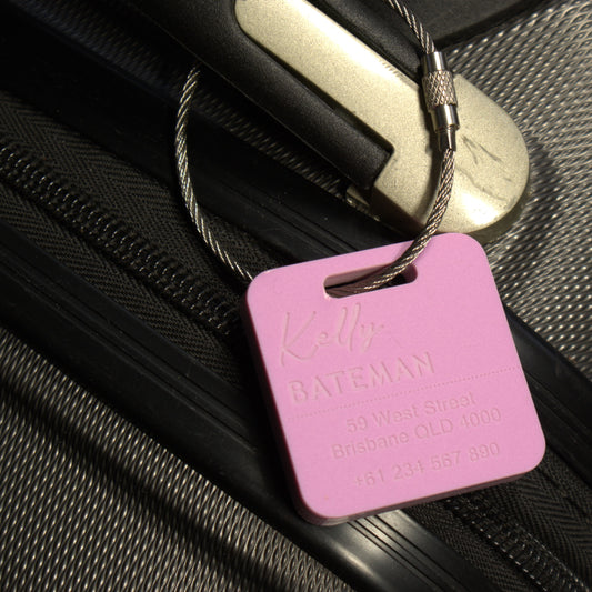 Custom Luggage Tag | Discrete |  6mm in Sour Grape | Personalized Luggage Tags | Wedding Placement Tags | Corporate Gift | Christmas Gift