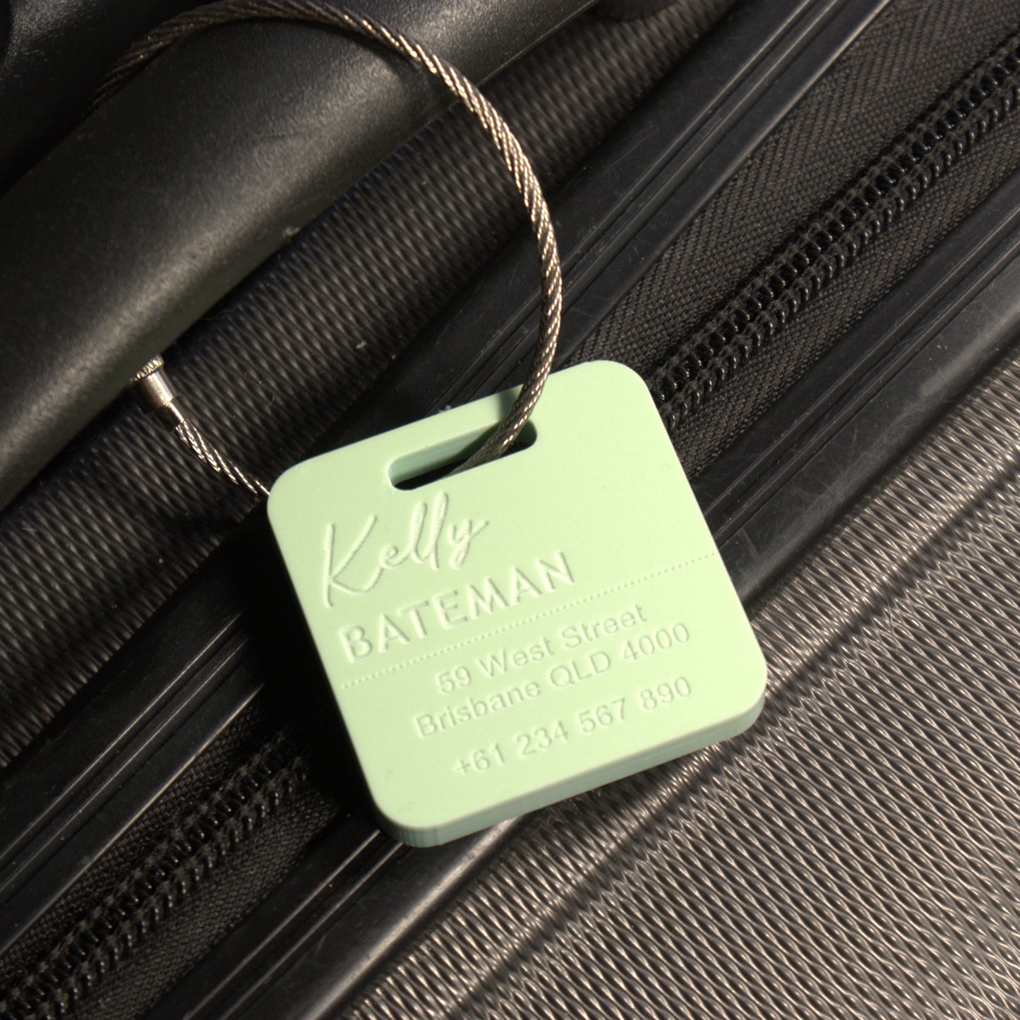 Custom Luggage Tag | Discrete |  6mm in Pistachio | Personalized Luggage Tags | Wedding Placement Tags | Christmas Gift