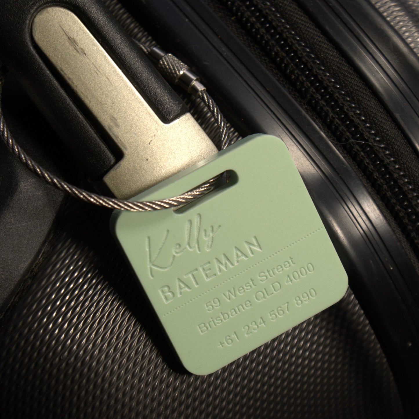 Custom Luggage Tag | Discrete |  6mm in Pistachio | Personalized Luggage Tags | Wedding Placement Tags | Christmas Gift