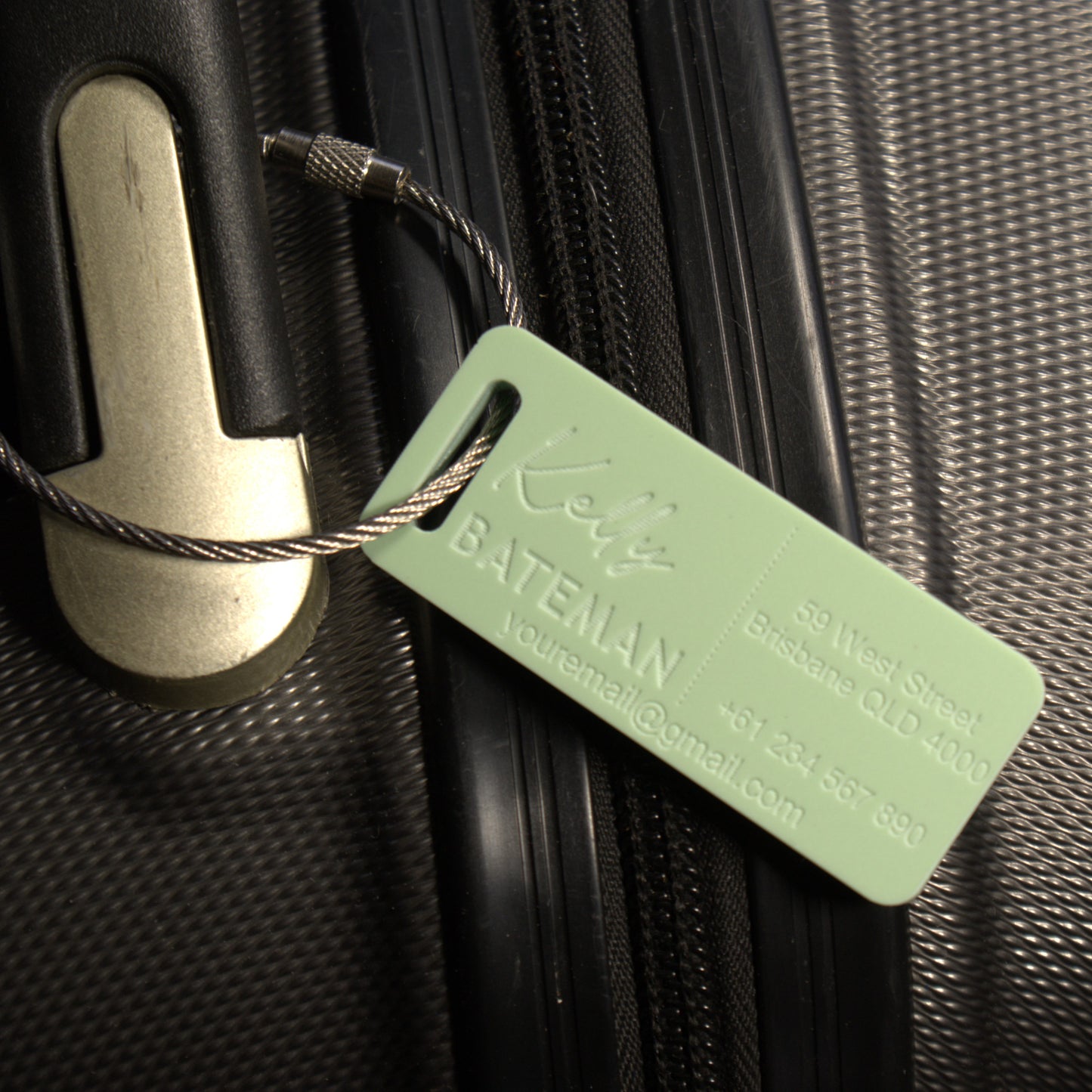 Custom Luggage Tag | Discrete |  6mm in Pistachio | Personalized Luggage Tags | Wedding Placement Tags | Christmas Gift