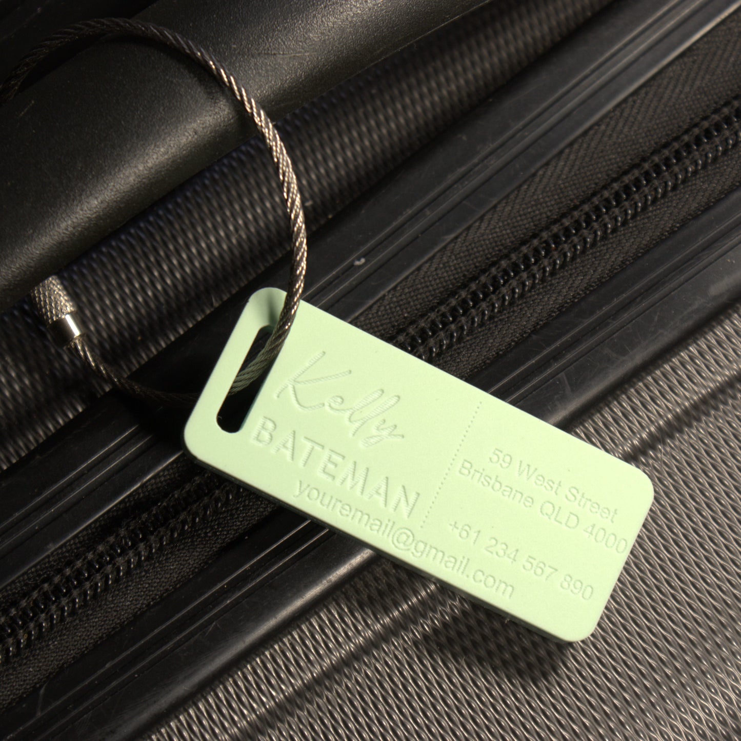 Custom Luggage Tag | Discrete |  6mm in Pistachio | Personalized Luggage Tags | Wedding Placement Tags | Christmas Gift