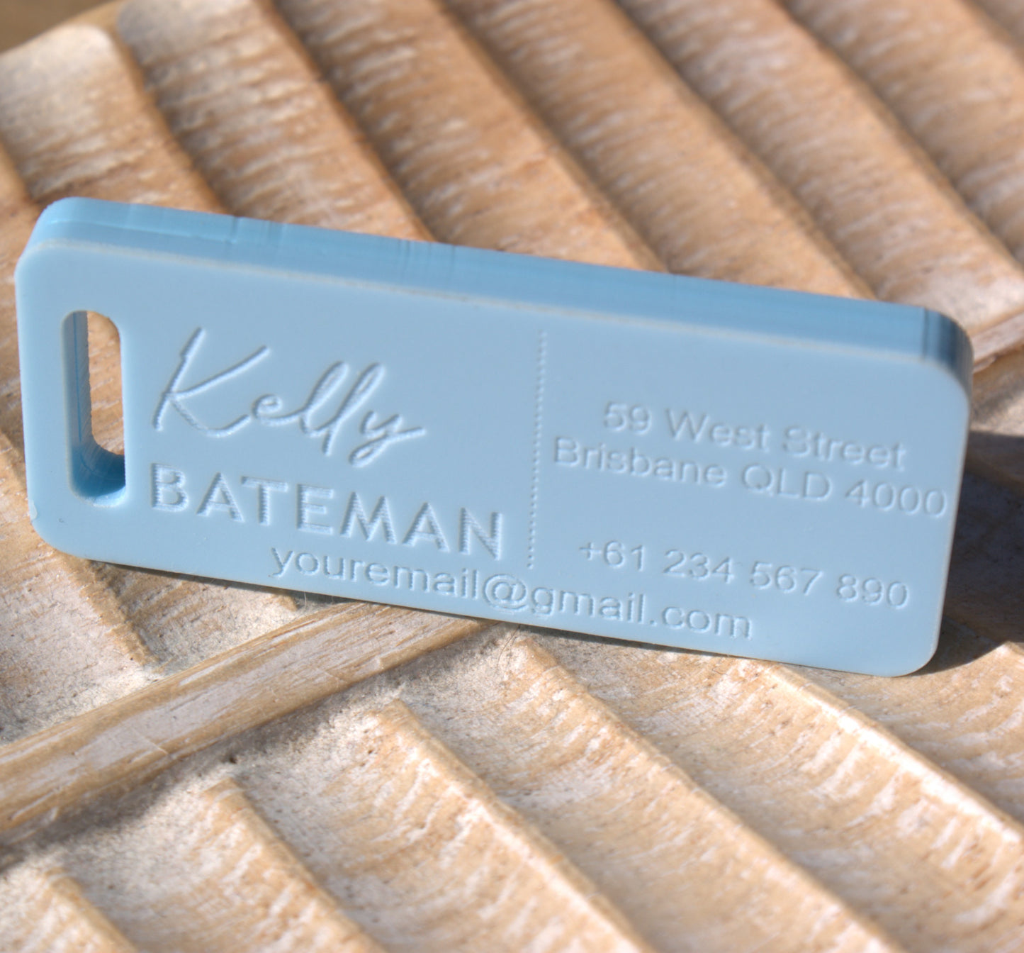 Custom Luggage Tag | Discrete |  Tags 6mm Candy Floss Blue | Personalized Luggage Tags | Wedding Placement Tags | Christmas Gift