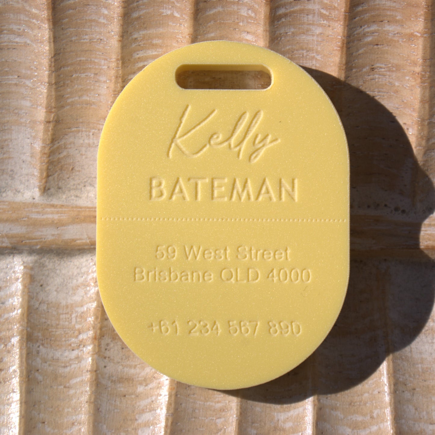 Custom Luggage Tag | Discrete |  6mm in Lemon Bonbon | Personalized Luggage Tags | Christmas Gift