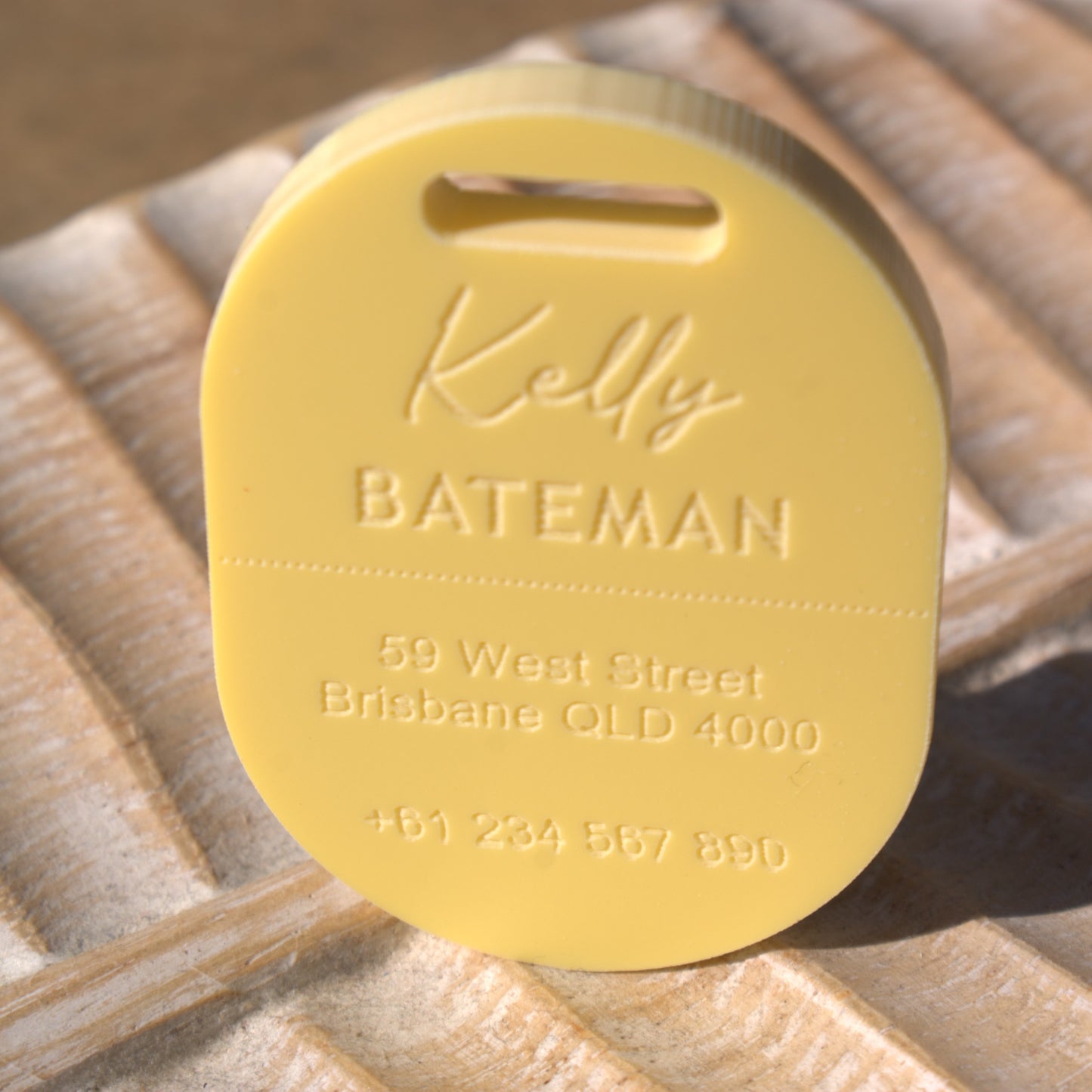 Custom Luggage Tag | Discrete |  6mm in Lemon Bonbon | Personalized Luggage Tags | Christmas Gift