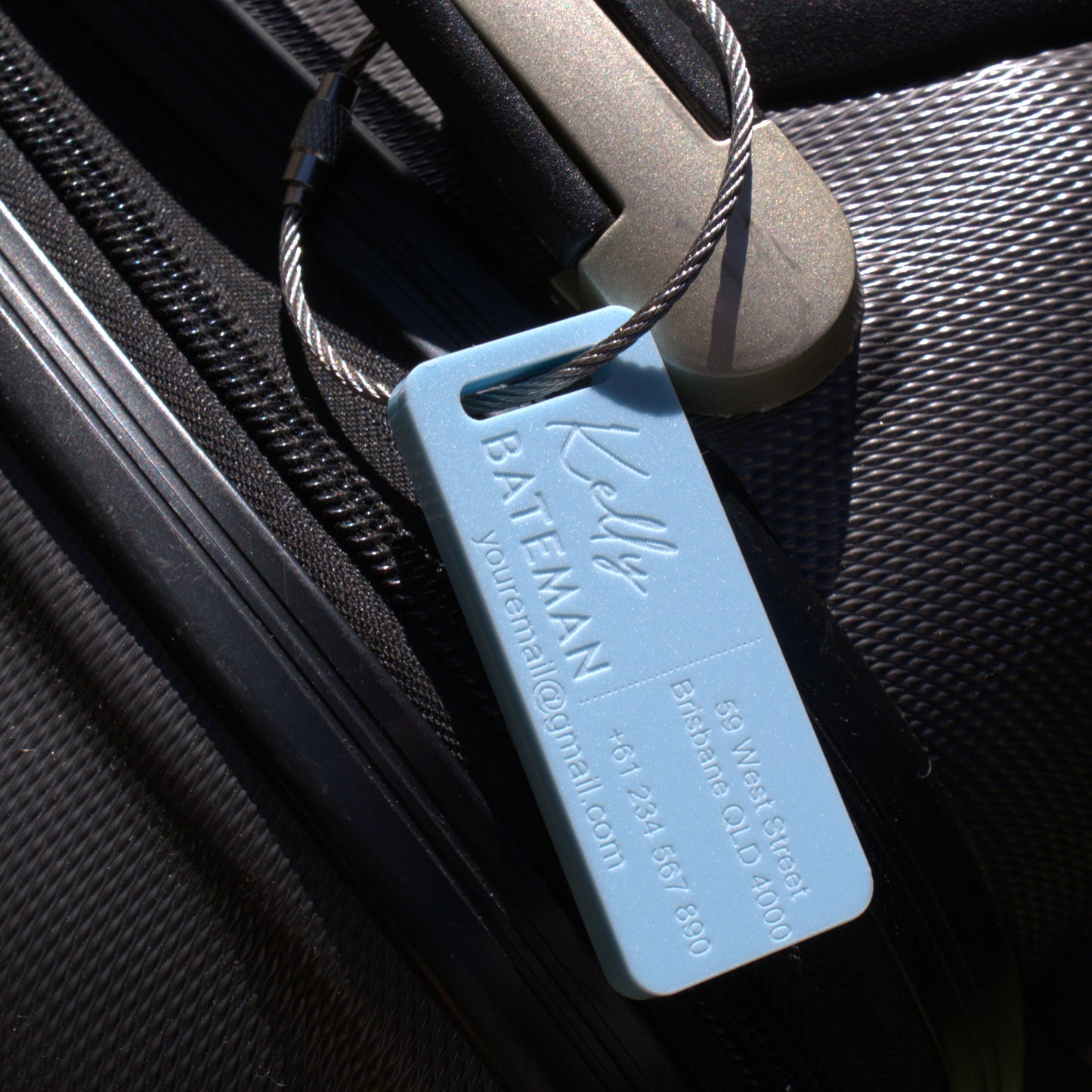 Custom Luggage Tag | Discrete |  Tags 6mm Candy Floss Blue | Personalized Luggage Tags | Wedding Placement Tags | Christmas Gift