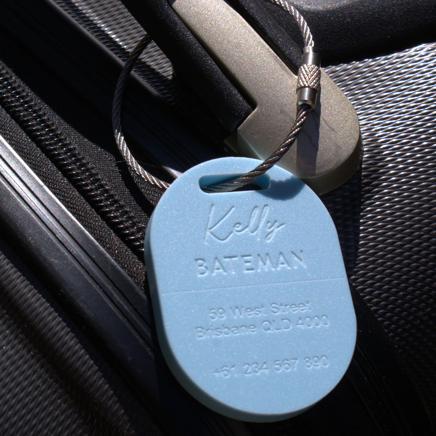 Custom Luggage Tag | Discrete |  Tags 6mm Candy Floss Blue | Personalized Luggage Tags | Wedding Placement Tags | Christmas Gift