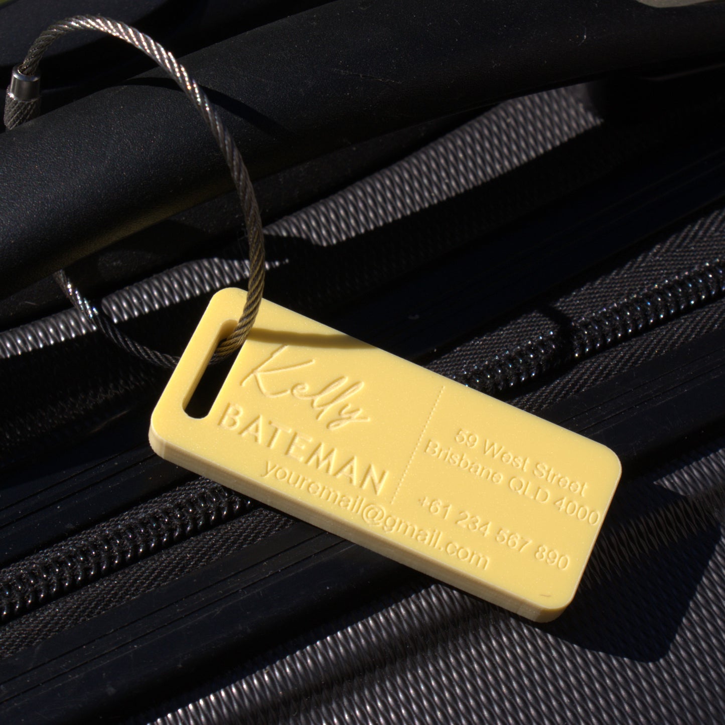 Custom Luggage Tag | Discrete |  6mm in Lemon Bonbon | Personalized Luggage Tags | Christmas Gift