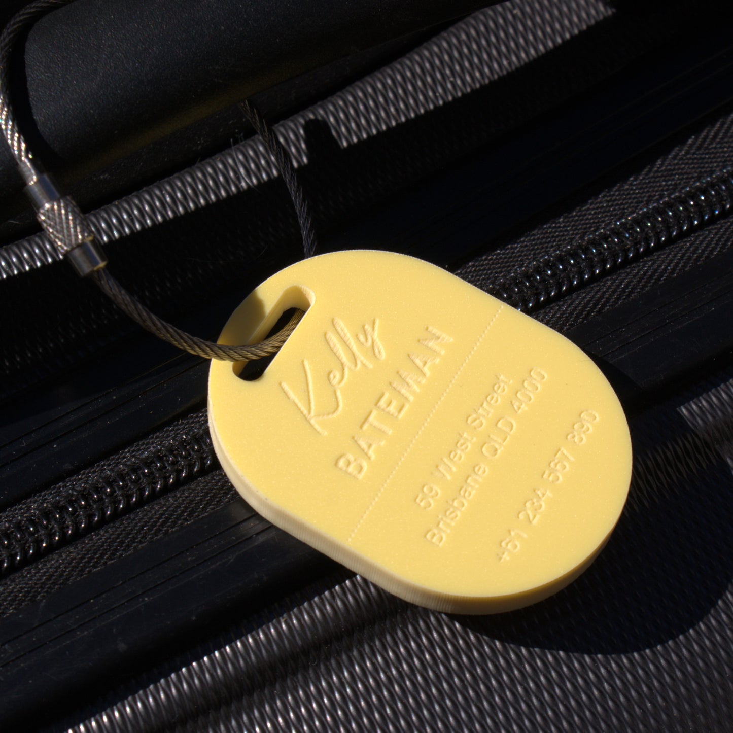 Custom Luggage Tag | Discrete |  6mm in Lemon Bonbon | Personalized Luggage Tags | Christmas Gift