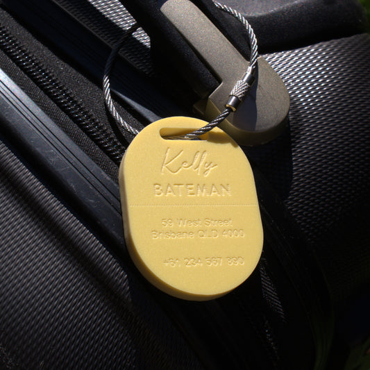 Custom Luggage Tag | Discrete |  6mm in Lemon Bonbon | Personalized Luggage Tags | Christmas Gift