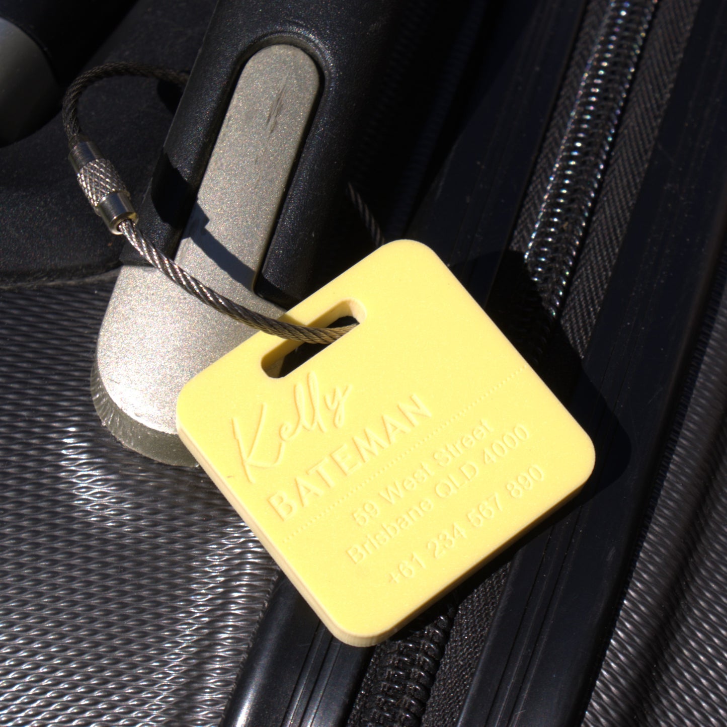 Custom Luggage Tag | Discrete |  6mm in Lemon Bonbon | Personalized Luggage Tags | Christmas Gift