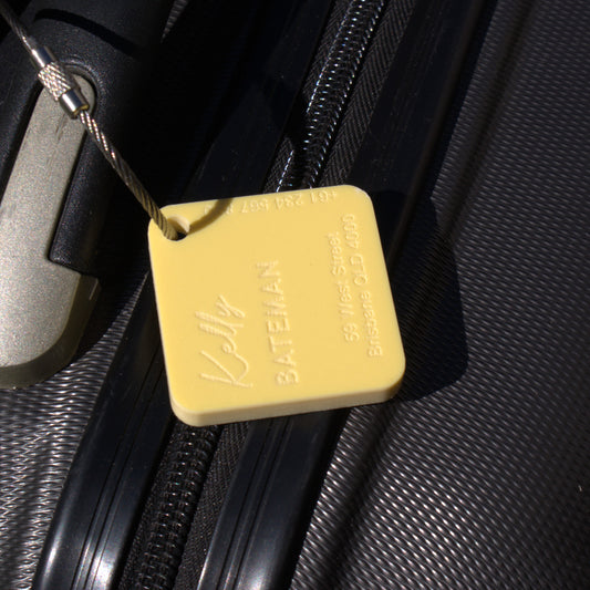 Custom Luggage Tag | Discrete |  6mm in Lemon Bonbon | Personalized Luggage Tags | Christmas Gift