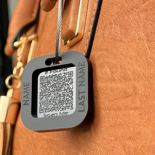 Custom Luggage Tag | QR Code | 6mm in Matte Black | Personalized Luggage Tags | Christmas Gift