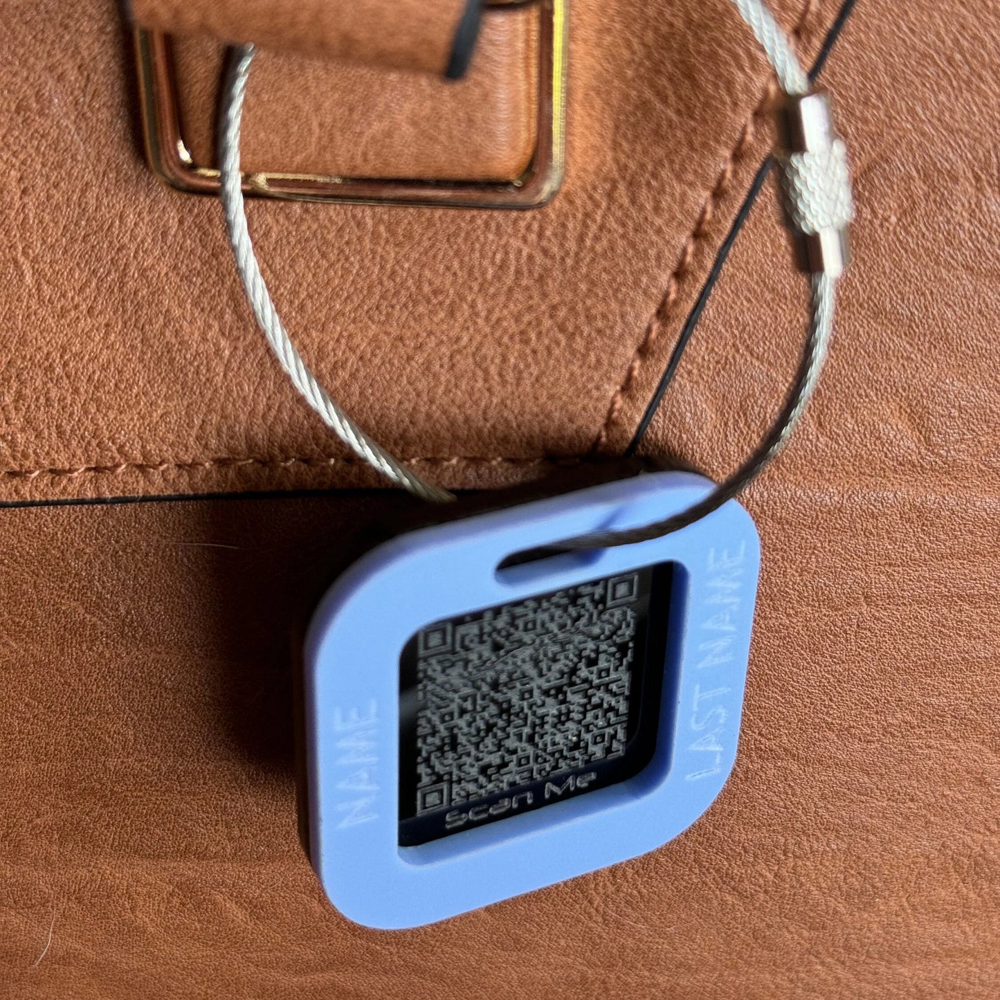 Custom Luggage Tag | QR Code |  6mm in Candy Floss Blue | Personalized Luggage Tags | Christmas Gift