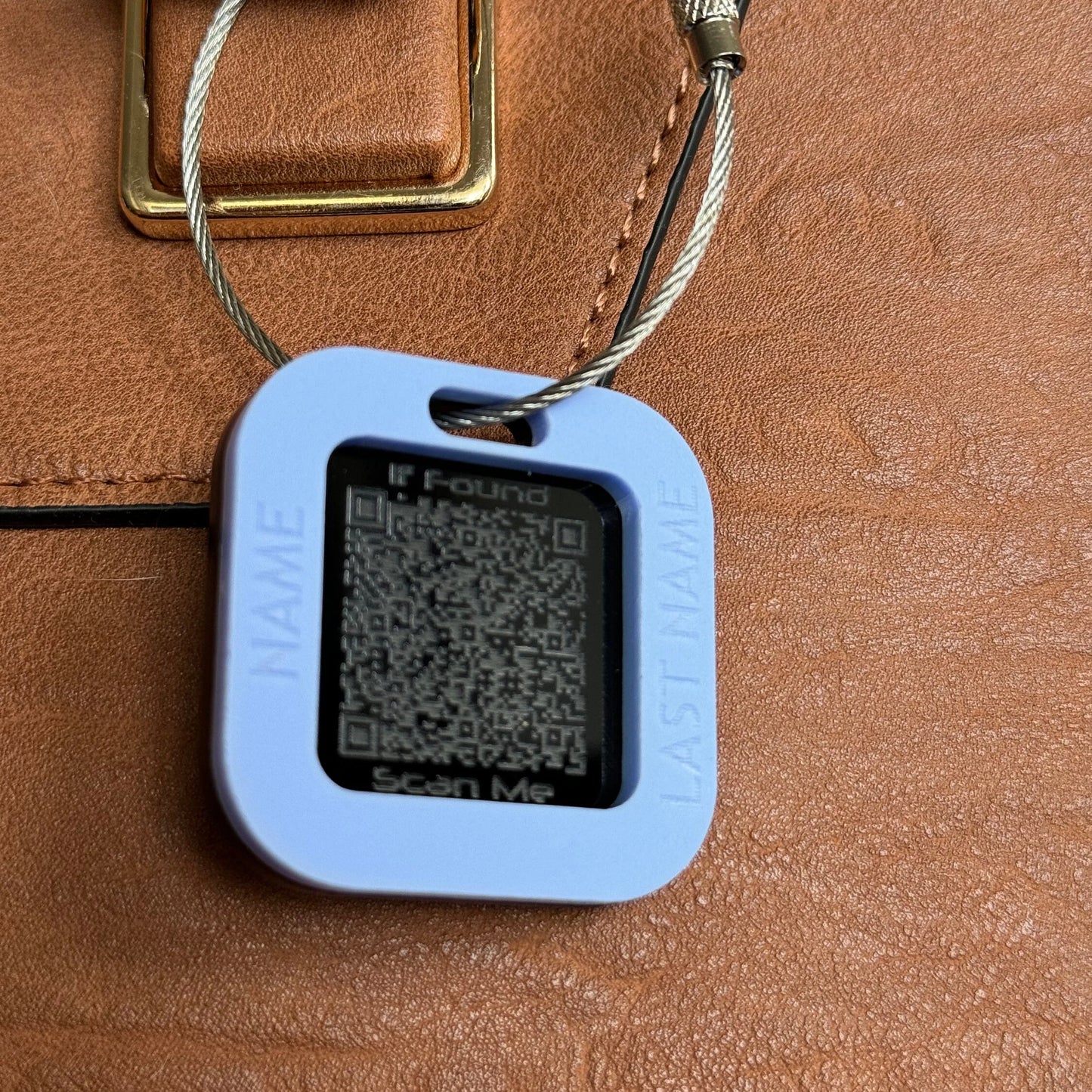 Custom Luggage Tag | QR Code |  6mm in Candy Floss Blue | Personalized Luggage Tags | Christmas Gift