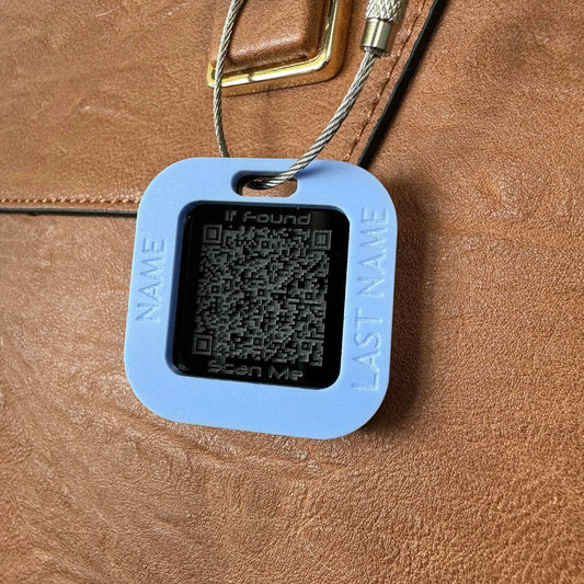 Custom Luggage Tag | QR Code |  6mm in Candy Floss Blue | Personalized Luggage Tags | Christmas Gift