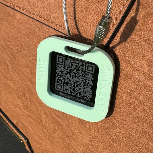 Custom Luggage Tag | QR Code |  6mm in Pistachio | Personalized Luggage Tags | Christmas Gift