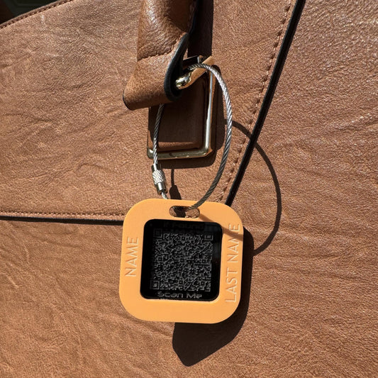 Custom Luggage Tag | QR Code |  6mm in Orange Fizz | Personalized Luggage Tags | Christmas Gift