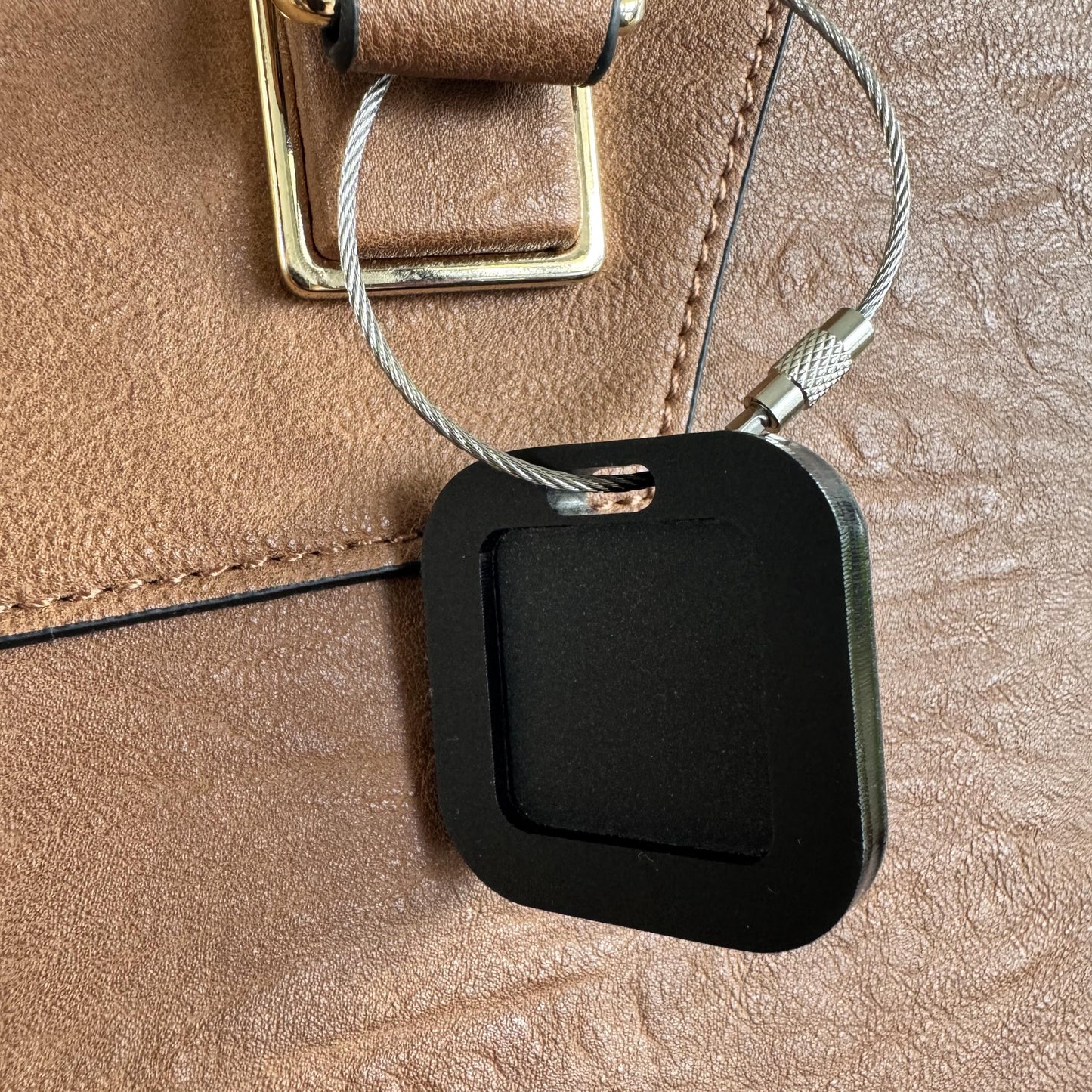 Luggage Tag | QR Code |  Custom | 6mm in Matt Black with Grey Text