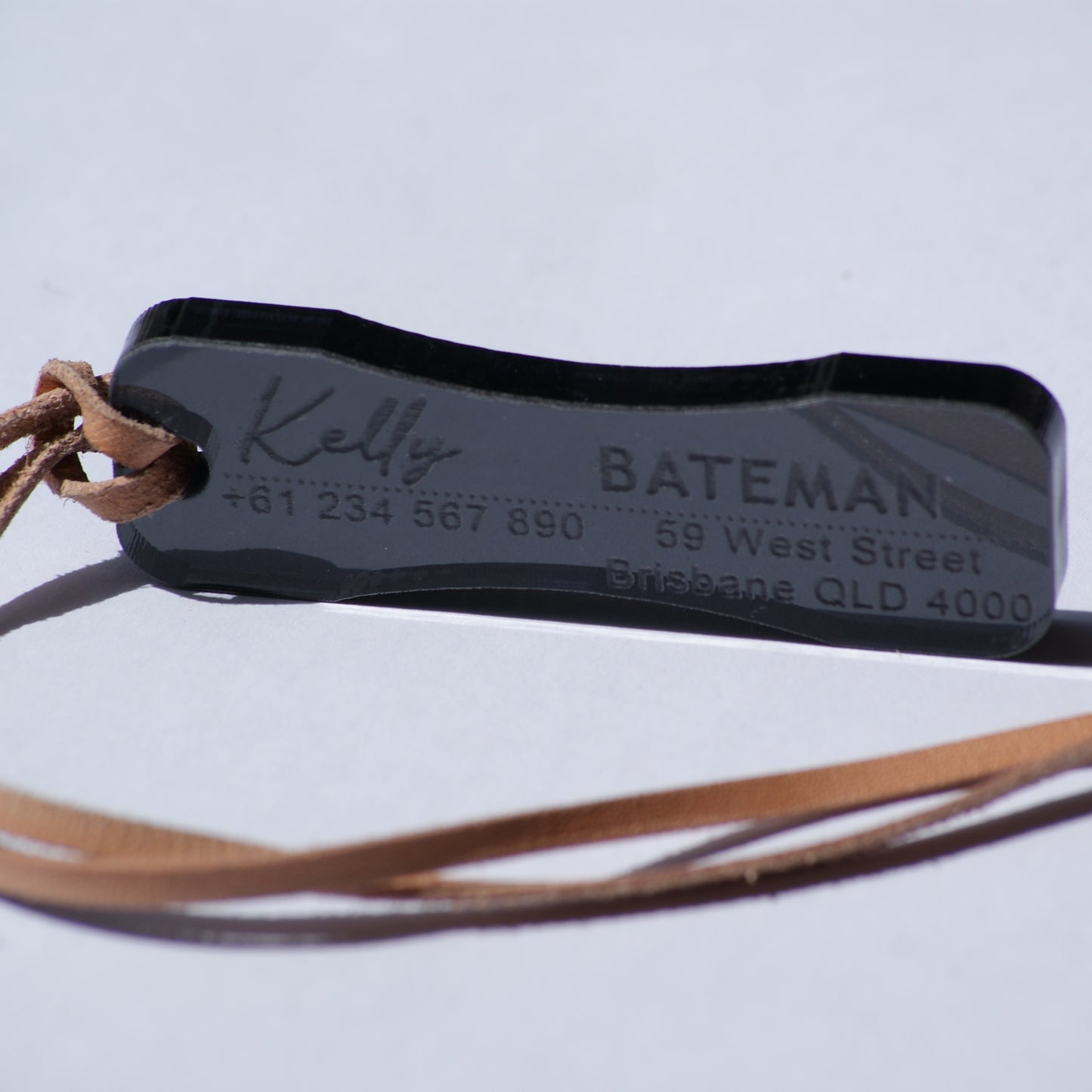 Custom Luggage Tag | Discrete |  6mm in Dark Tint | Personalized Luggage Tags | Wedding Placement Tags | Corporate Gift | Christmas Gift