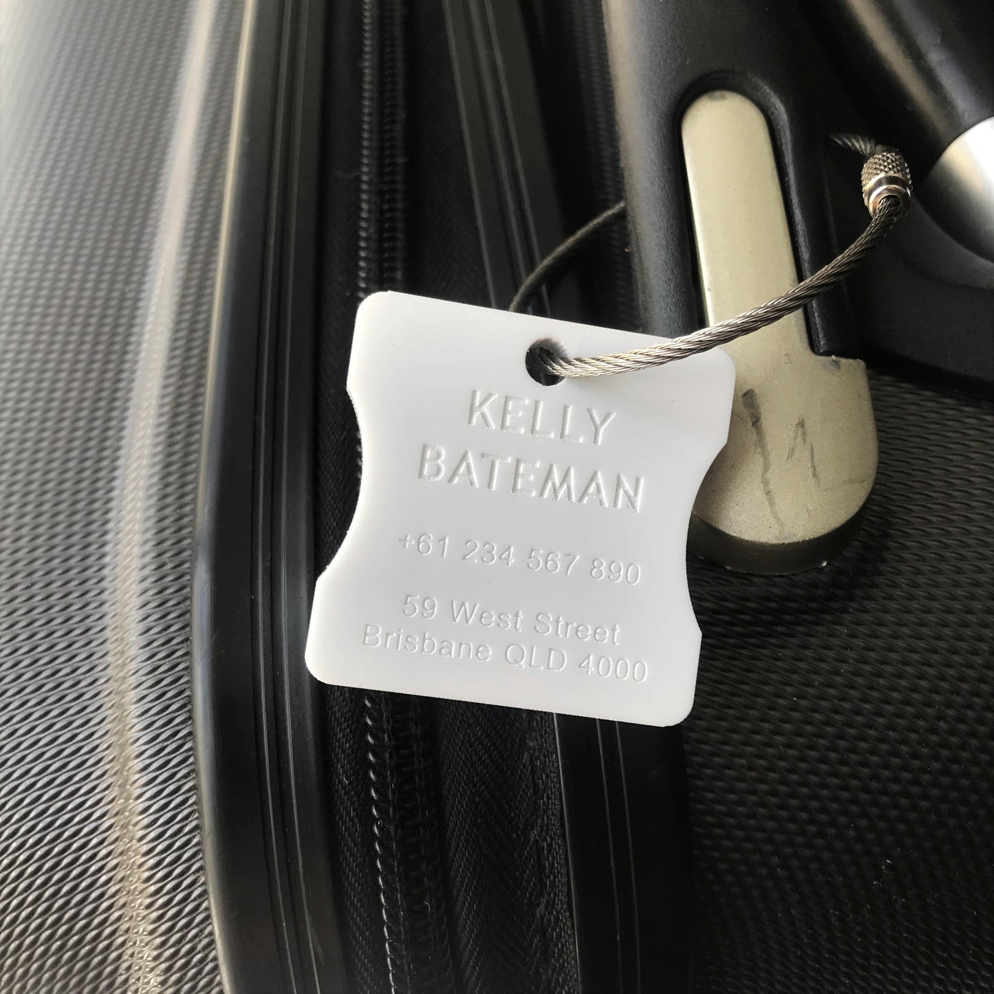 Custom Luggage Tag | Discrete |  6mm in White | Personalized Luggage Tags | Wedding Placement Tags | Corporate Gift | Christmas Gift